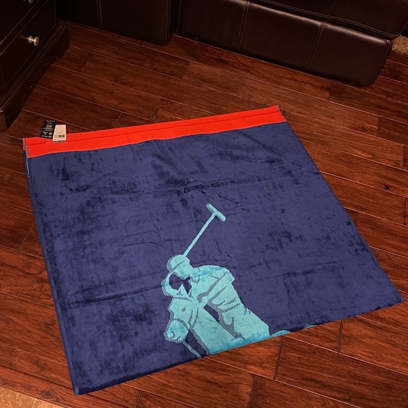 NWT Polo Ralph Lauren 35" X 66" Big Pony Beach Towel in Blue NWT - Picture 4 of 9